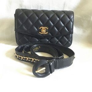 VIP Black Fanny pack bum bag CC logo dupe NWT